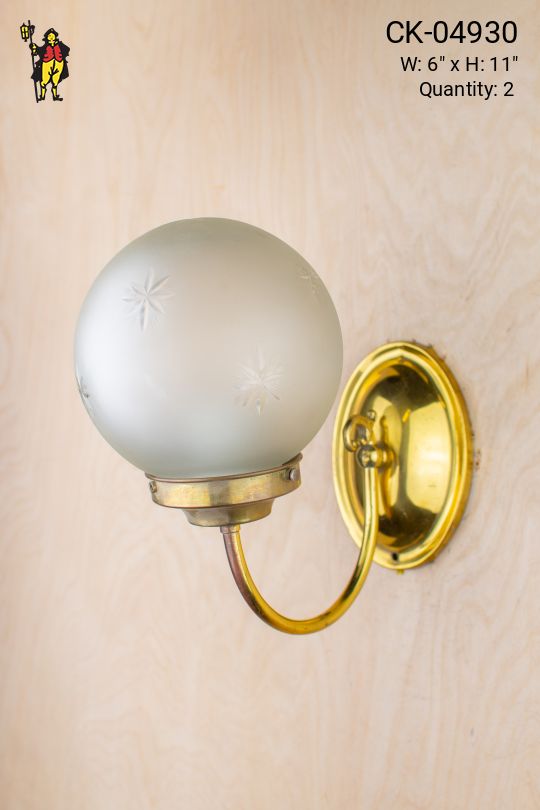 Polished Brass Single Curved Arm Wall Sconce