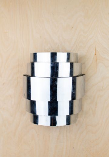 Polished Silver Round Ring Wall Sconce