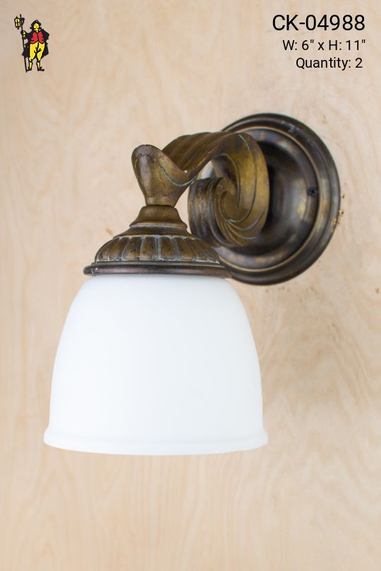 Curved Arm Single Down Light Wall Sconce