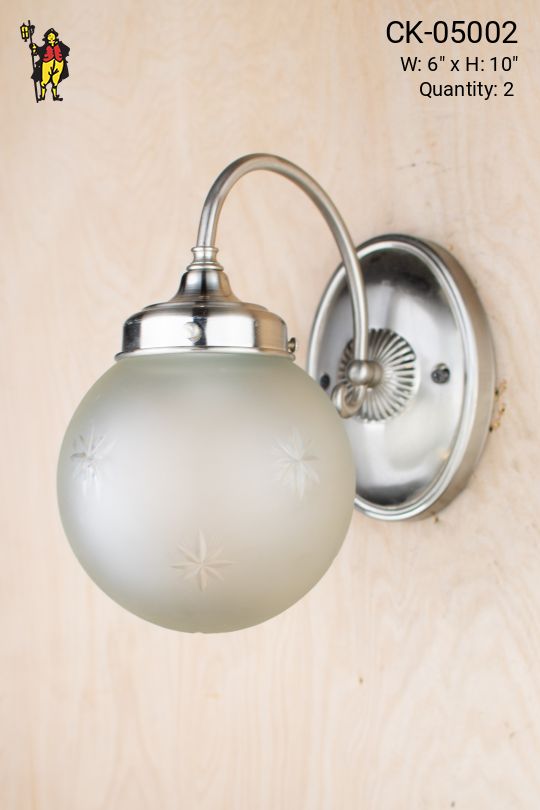Single Curved Arm Nickel Wall Sconce