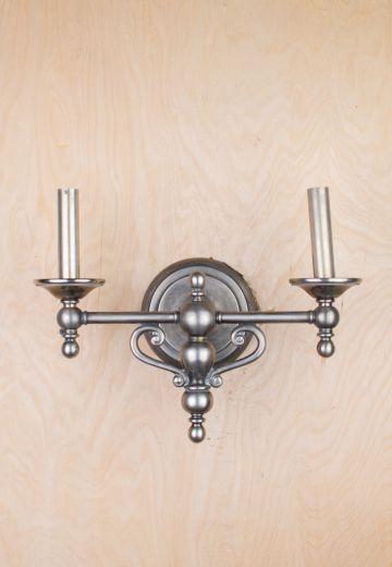 Two Candle Nickel Wall Sconce