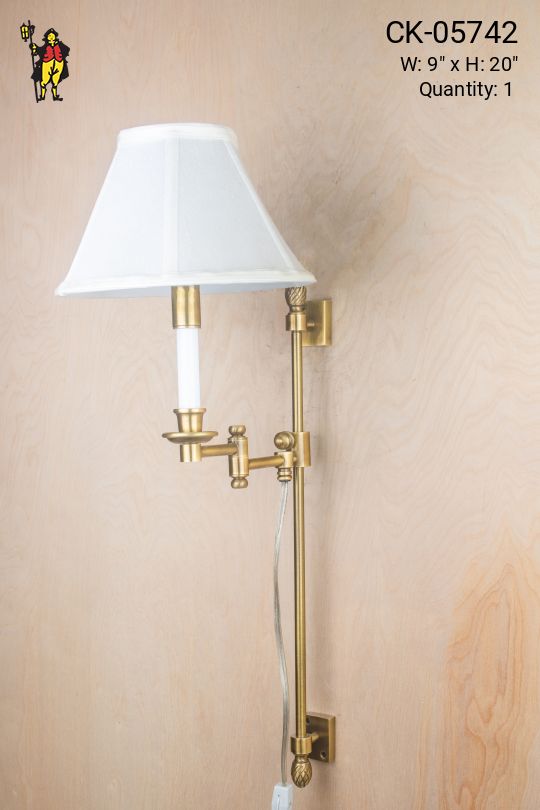 Adjustable Tall Single Candle Wall Sconce
