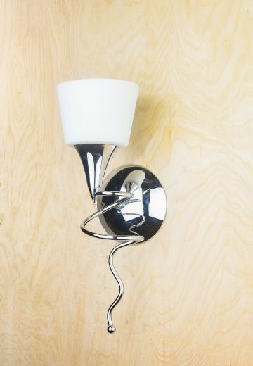 Contemporary Single Light Wall Sconce w/Frosted Glass Shade