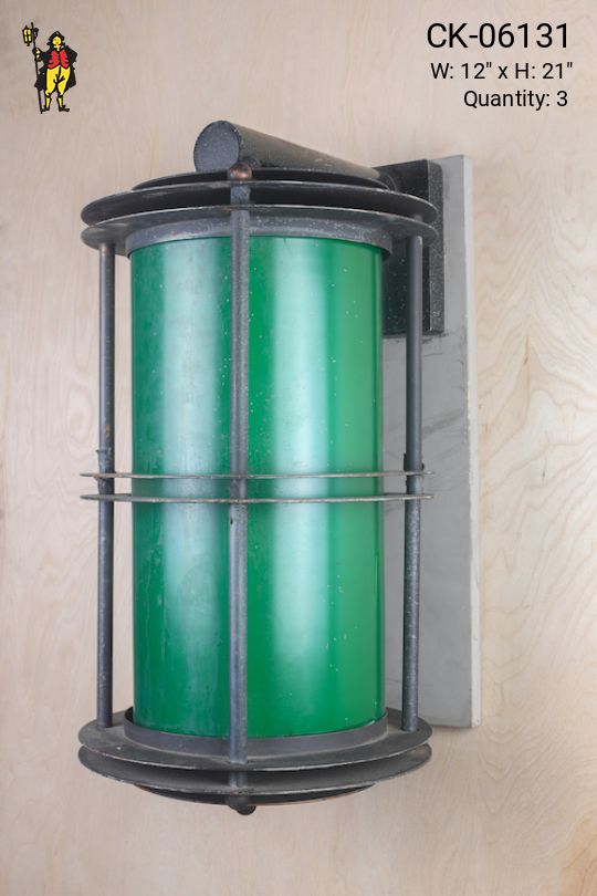 Traditional Police Precinct Sconce (One White Lens)