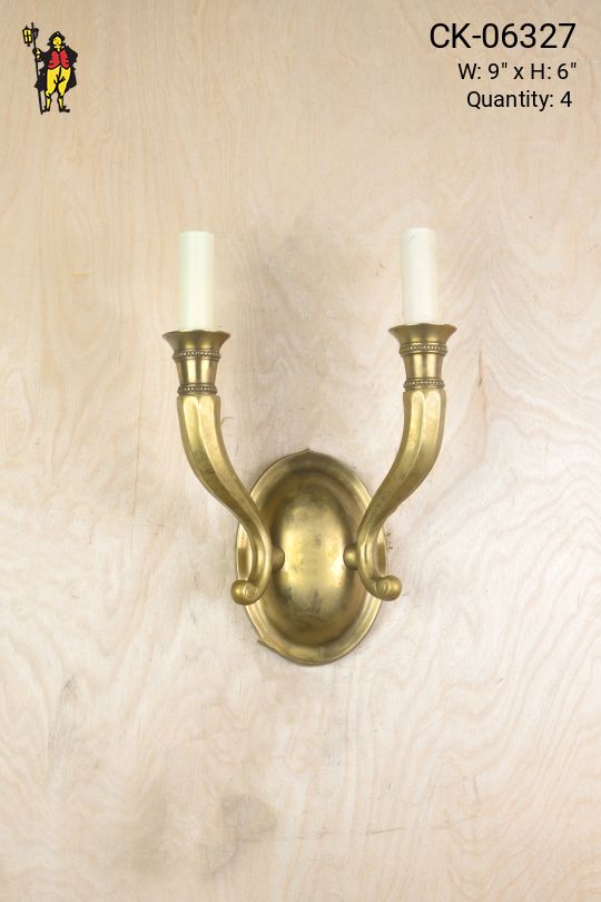 Two Candle Brass Wall Sconce