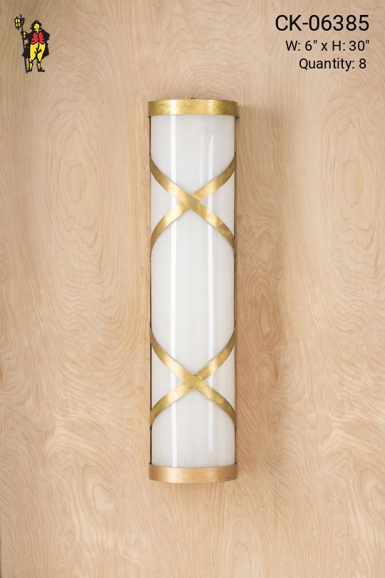 Brass & Curved Plastic Wall Sconce
