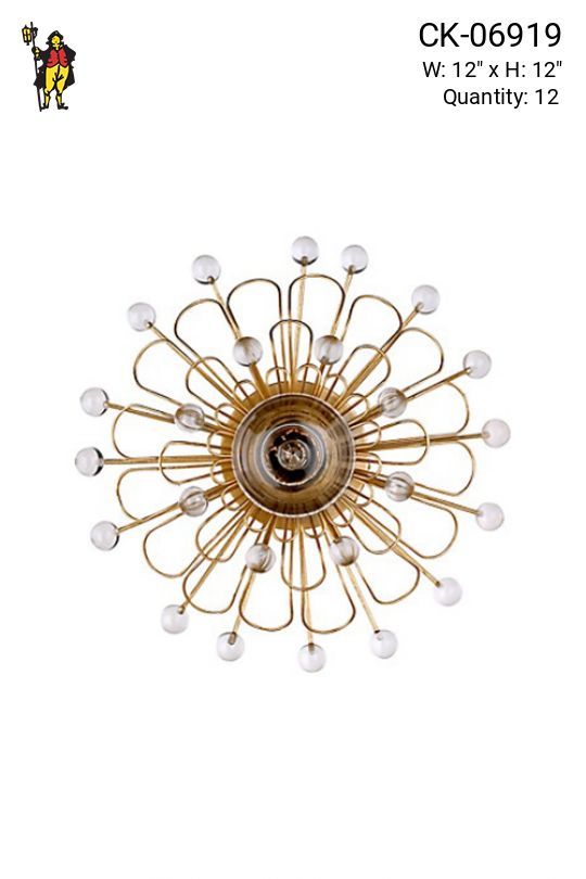 Brass & Glass Floral Wall Sconce