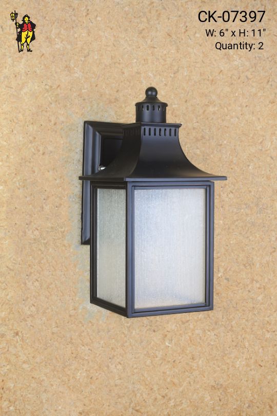 Satin Black Outdoor Lantern Wall Sconce