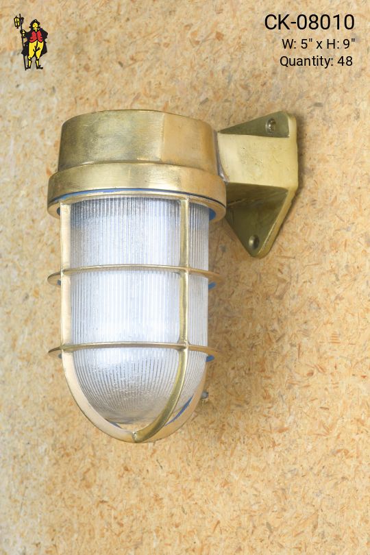 Brass Caged Vapor Light Wall Sconce
