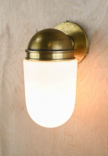 Brass & Glass Down Light Wall Sconce
