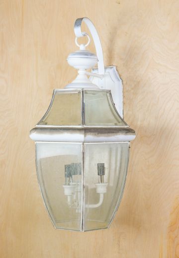 24" White Wall Lantern