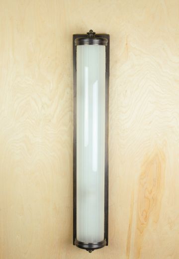 Rounded Frosted Glass 31" Bronze Wall Sconce