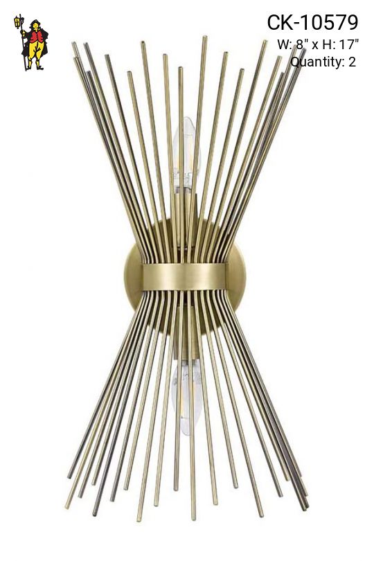 Brass Starburst Wall Sconce