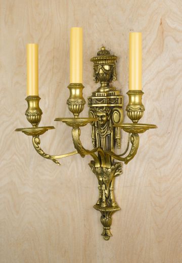 Three Candle Deco Wall Sconce