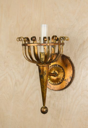 Single Candle Pewter Wall Sconce