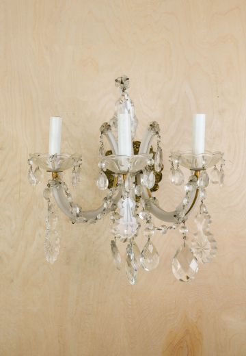 Three Light Crystal Wall Sconce
