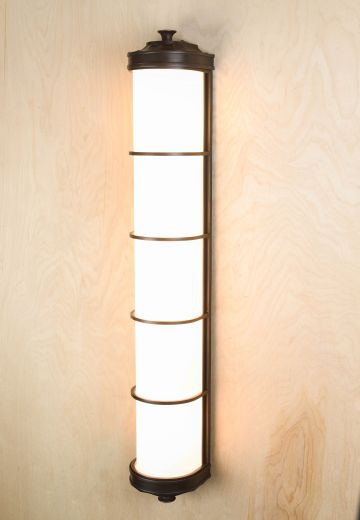 Old Bronze & Glass 30" Wall Sconce