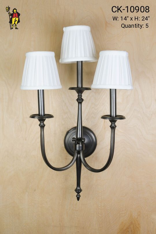 Bronze Three Candle Wall Sconce