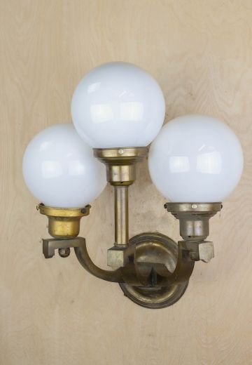Three Light Brass Wall Sconce