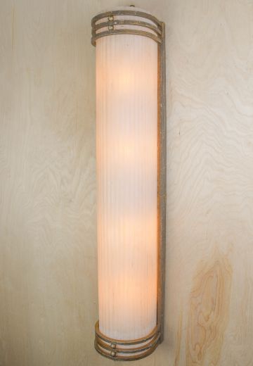 30" Brass Four Light Frosted Wall Sconce