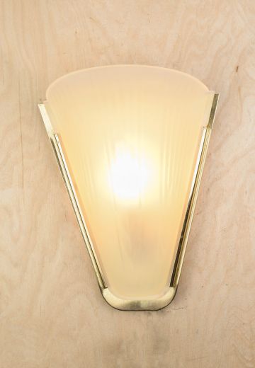 Art Deco Brass & Glass Pocket Wall Sconce