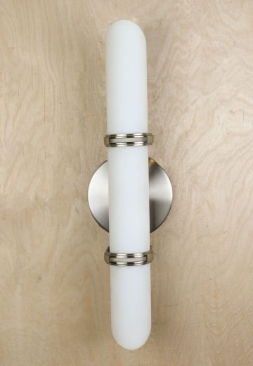 Modern Nickel & Glass Wall Sconce