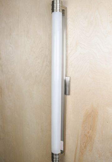 Tall Modern Wall Light w/Rotating Plastic Half Shade