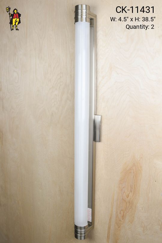 Tall Modern Wall Light w/Rotating Plastic Half Shade