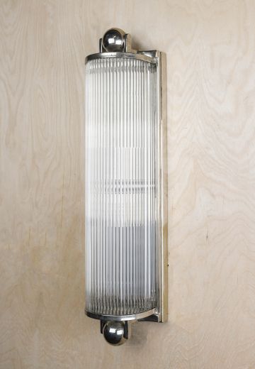 Polished Nickel & Glass Rod Wall Sconce