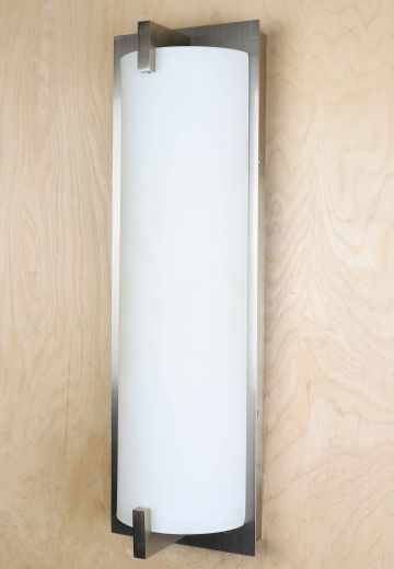 Modern Nickel & Frosted Glass Wall Sconce