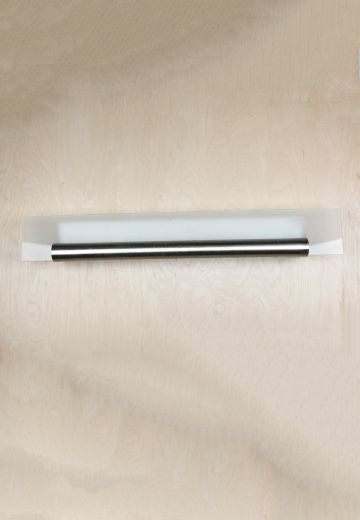 Modern Two Foot Glass & Nickel Wall Sconce