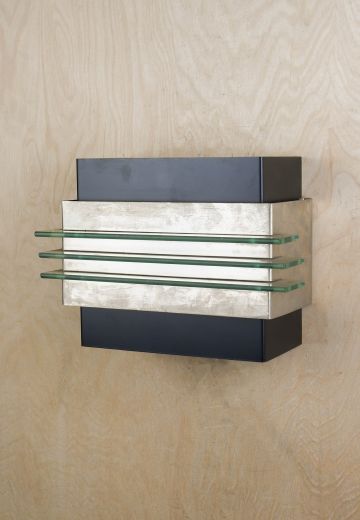 Matte Black & Nickel Modern Wall Sconce