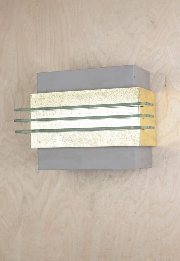 Post Modern Brass w/Glass Insert Wall Sconce