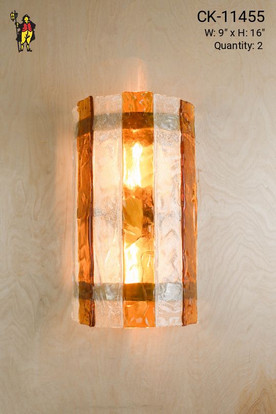 Amber & White Glass Miguel Sconces