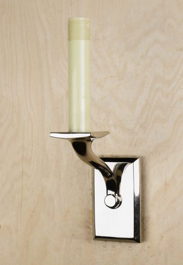 Polished Nickel Single Candle Wall Sconce