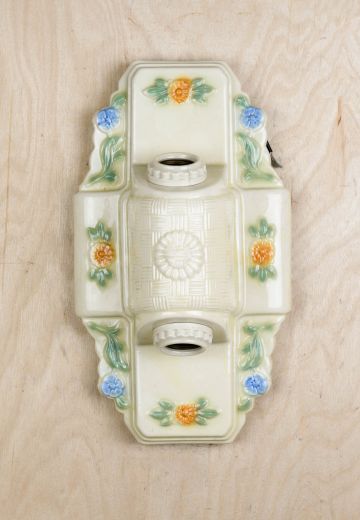 Two Light Floral Porcelain Wall Sconce