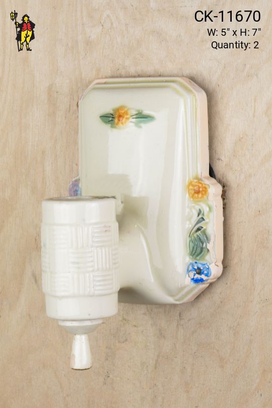 Single Light Floral Porcelain Wall Sconce