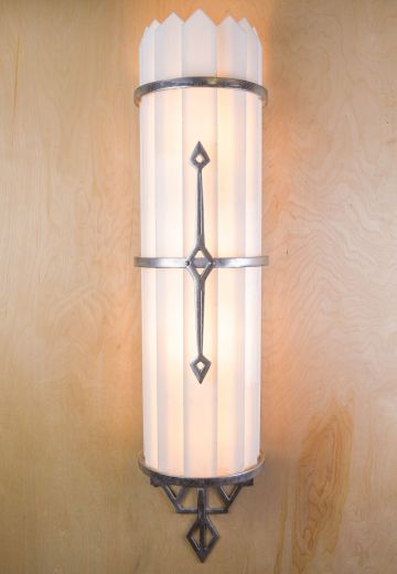 38" Nickel Art Deco Wall Scone
