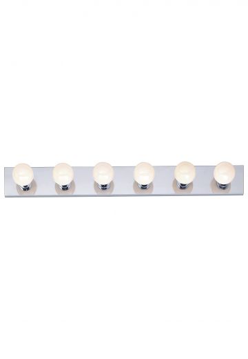 36" Polished Chrome Six Light Vanity Light