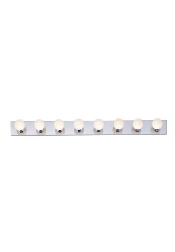 48" Polished Chrome Eight Light Vanity Light