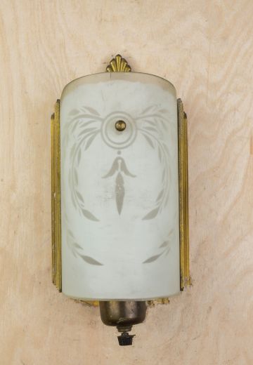 Curved Glass & Brass Wall Sconce
