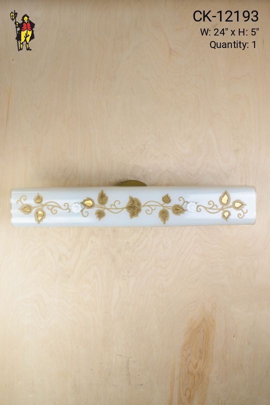 Floral Pattern Glass Vanity Wall Sconce