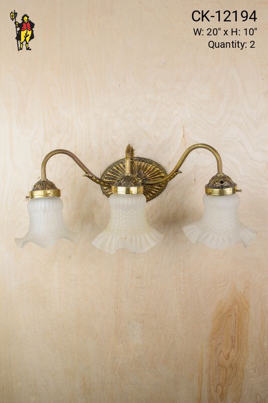 Three Light Brass Vanity Wall Sconce