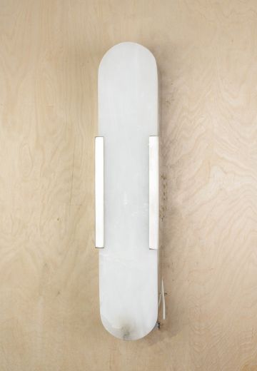 Modern Chrome Alabaster Wall Sconce