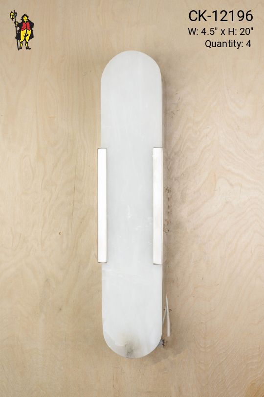 Modern Chrome Alabaster Wall Sconce