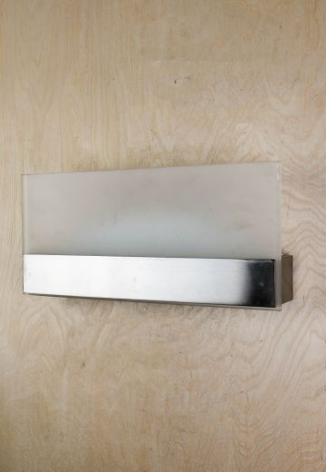 Rectangular Glass & Nickel Modern Wall Sconce