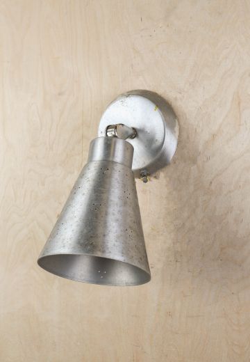 Pierced Nickel Mid Century Wall Sconce