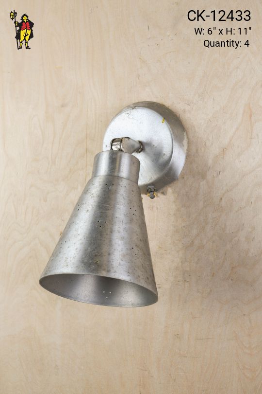 Pierced Nickel Mid Century Wall Sconce