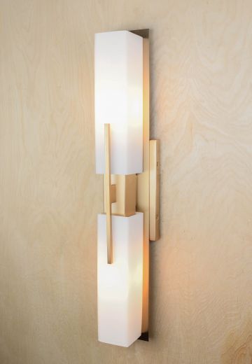 Contemporary Two Light Glass Wall Sconce
