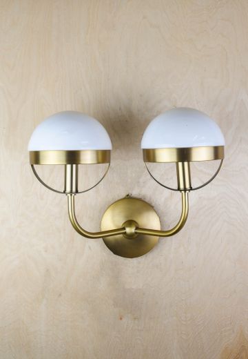 Brass Two Light Modern Wall Sconce